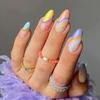 Gush Beauty Press On Nails | Reusable Nail Extensions | Artificial Fake Nails Set | For Women (Carnival - Medium Almond)