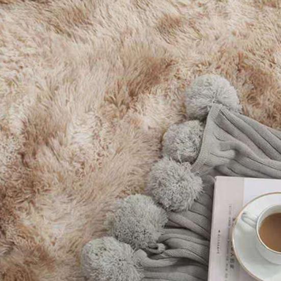 Cute Shaggy Bedside Blanket Floor Mat Carpet Household Living Room Bedroom Decor