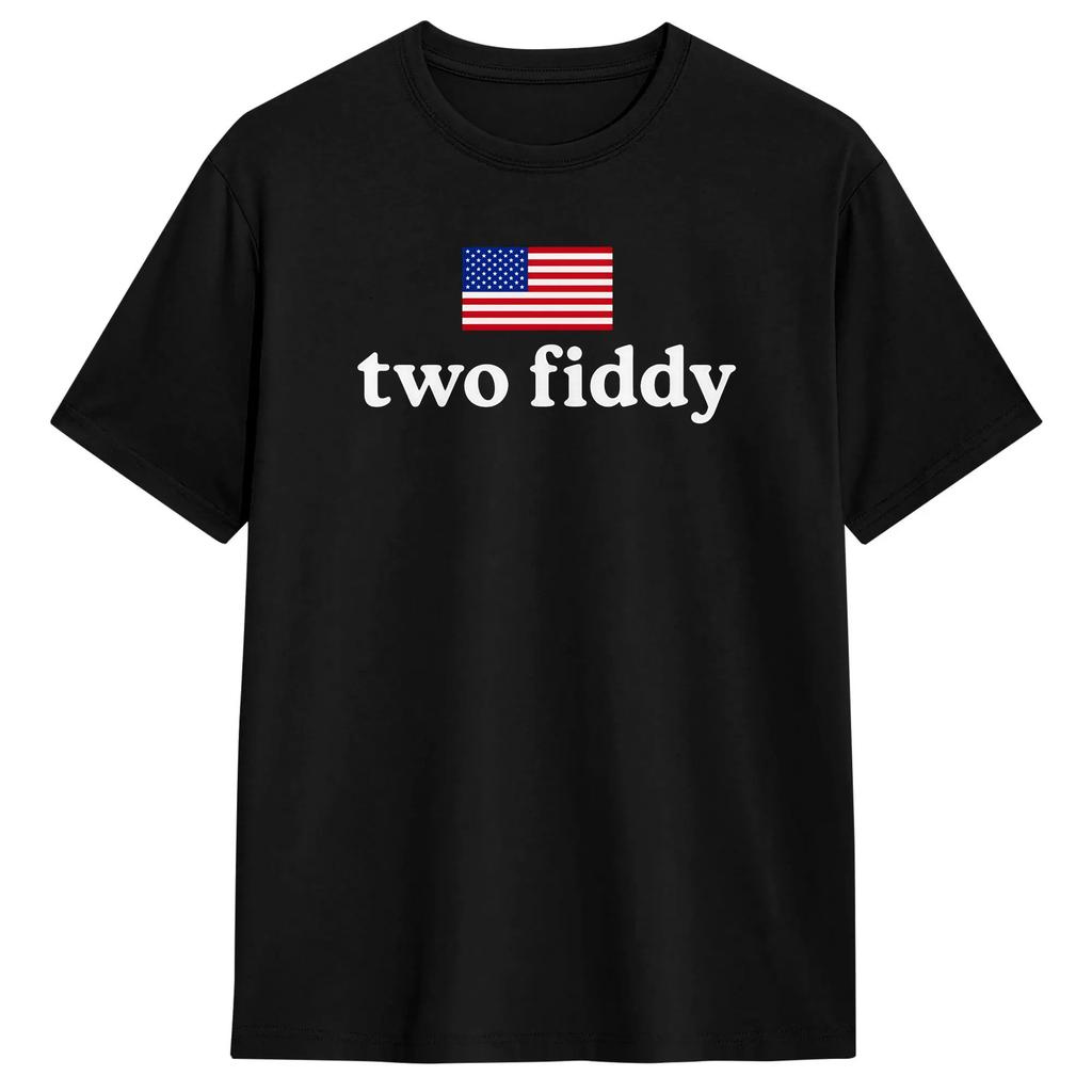 Two Fiddy T Shirt Summer Hip Hop Tshirts Cotton O Neck Plus Size Clothes Short Sleeve Y2k Fun Tshirt