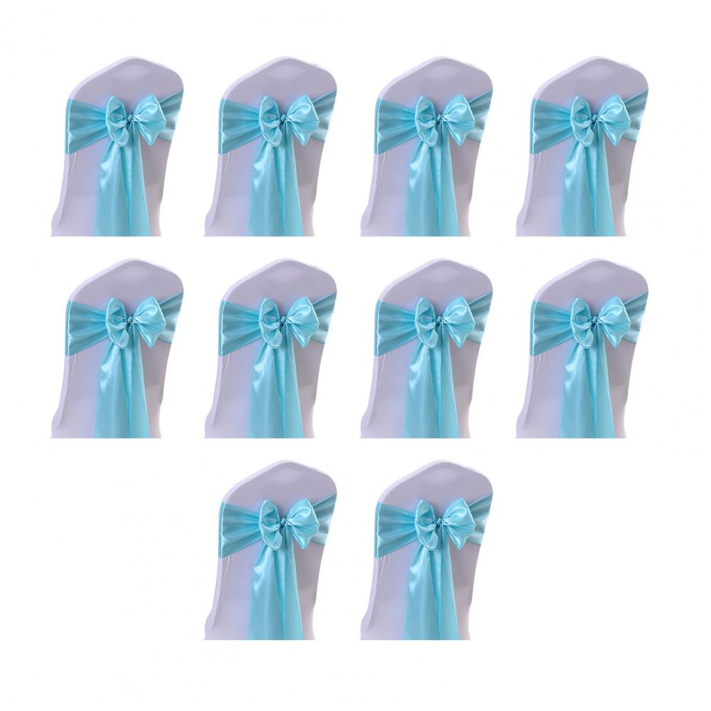 Chair Ribbons Chair Back Flower Elegant Satin Chair Tie Bow Set for Banquets Parties Weddings 10pcs Flower Back Decoration