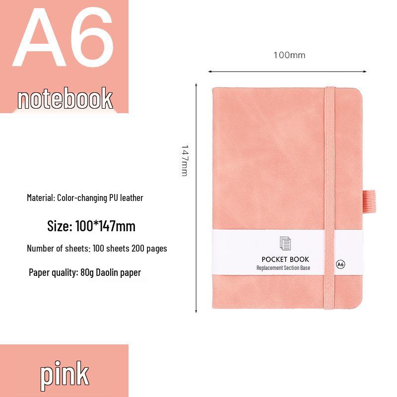 Custom Logo A6 Binding Strap Notebook - Portable Business Pocket Diary