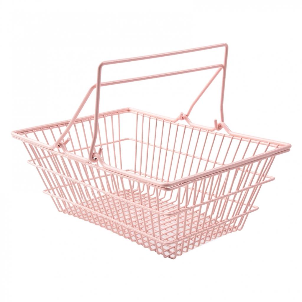 Rack Storage Basket Pink Desktop Finishing Cosmetics Jewelry Organizer