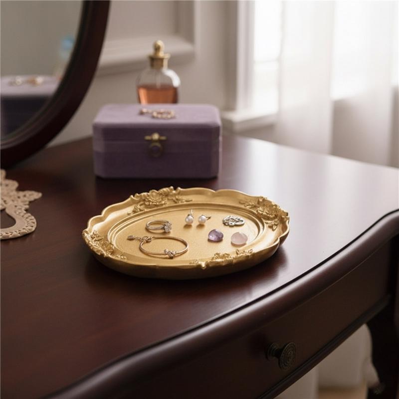 Smooth Elliptical Display Tray Nonslip Design Plate For Jewelry Storage And Organization Resin Trinket Dish