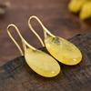 Citrine Water Drop Earrings for Women - Light Luxury Yellow Chalcedony and Agate Design