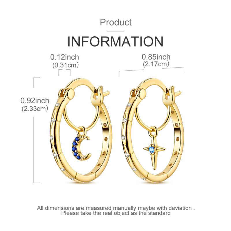 Fashion Gold Woman Hoop Earring 925 Sterling copper Sparkling Zircon Round Ear Stud Earrings Fine Zircon Lover Anniversary Gift