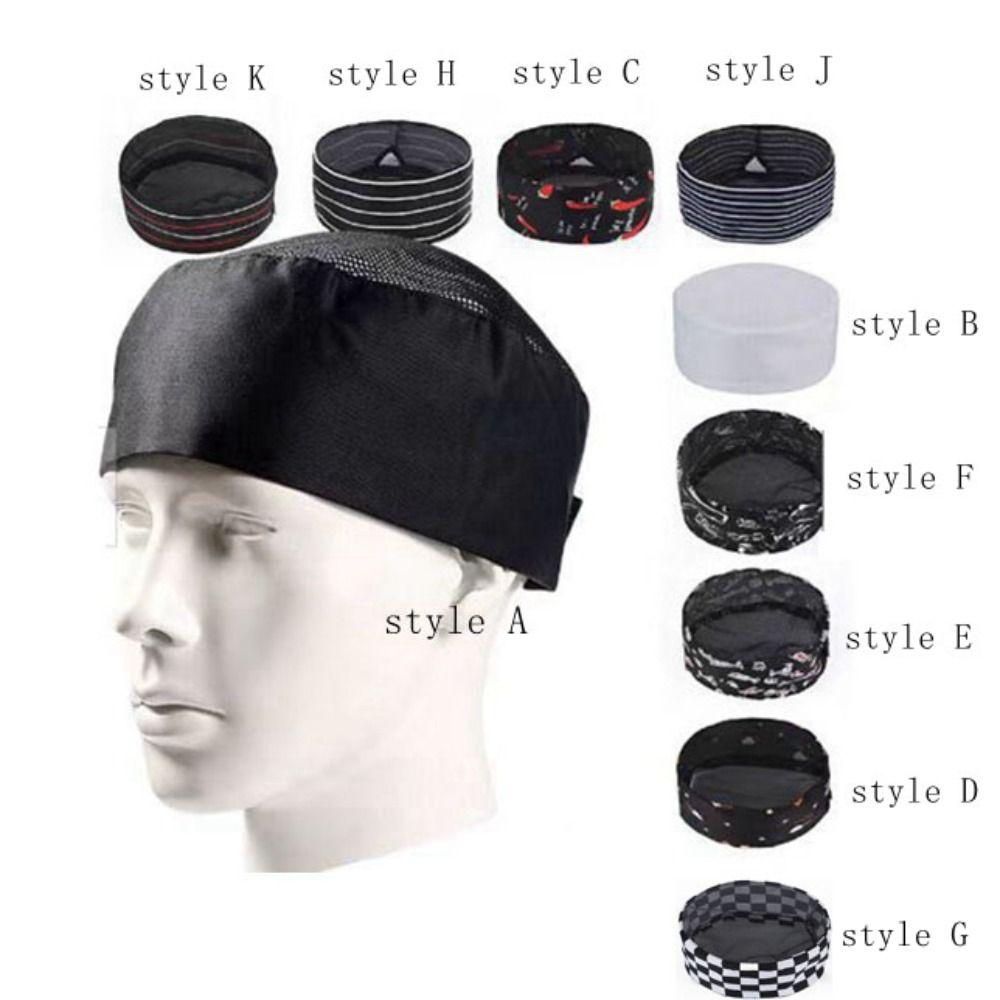 Adjutable Strap Breathable Sushi Cap Japanese-Style Chef Hat Chef Flat Top Caps  Coffee Shop