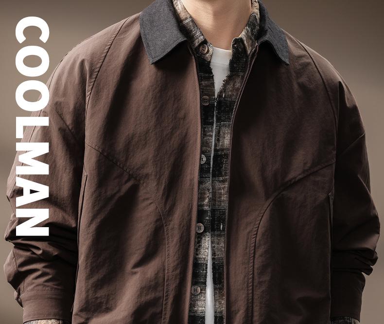 Herren Trendy Amerikanischer Scheunenstil Patchwork Reversjacke - Herbst Locker Lässige Oberbekleidung