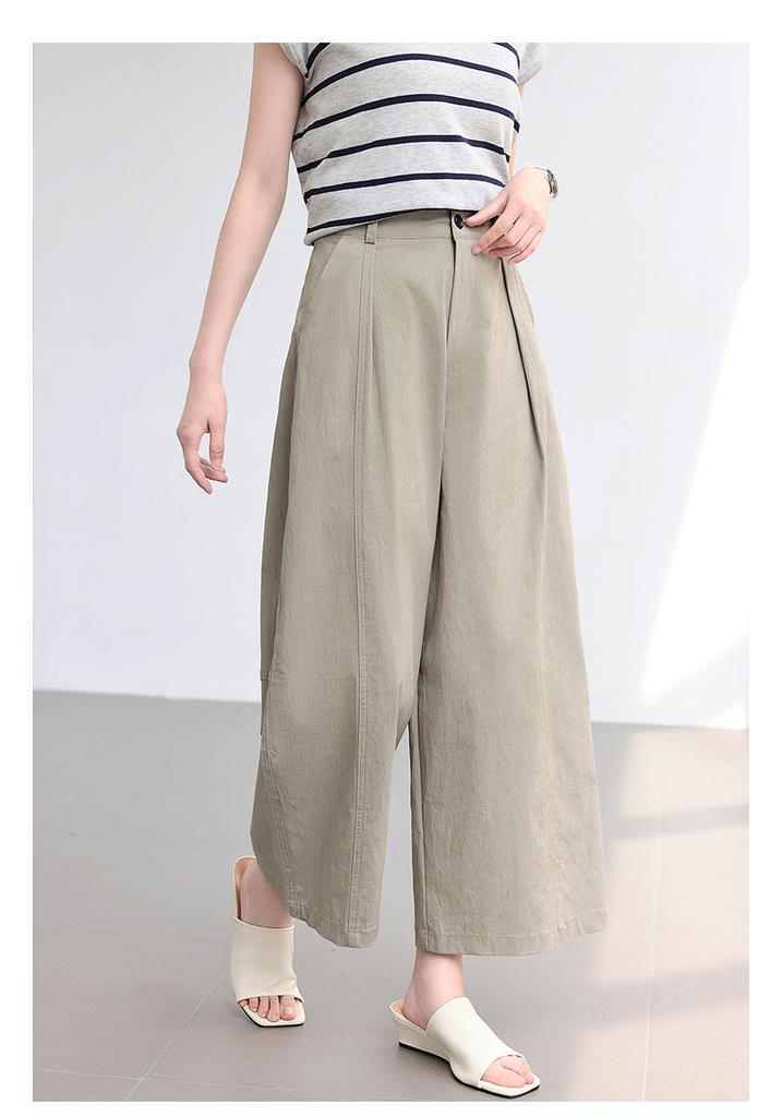 Summer "Nine Point Overture" Series High-Waisted Loose Casual Nine-Point Sickle Lantern Pants