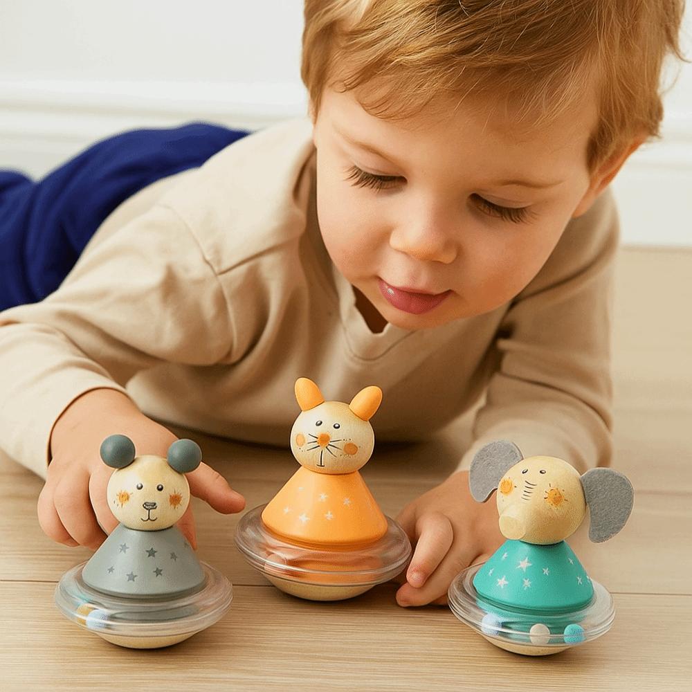 Crafts Wooden Tumbler Doll Toy Doll Elephant Tumbler Toy  Children Girls Boys