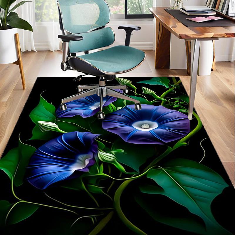 Elegant Floral Still Life Office Rug Chair Mat, Entryway Carpet, Suitable for Front Door, Bedroom, Living Room, Desk, Holiday Gift