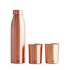 Pure Copper Drinkware Gift Set of Seamless Design 1 Bottle & 2 Glass with Gift Box, Gift Item for Diwali, Bottle-900 Ml & Glass-275 Ml