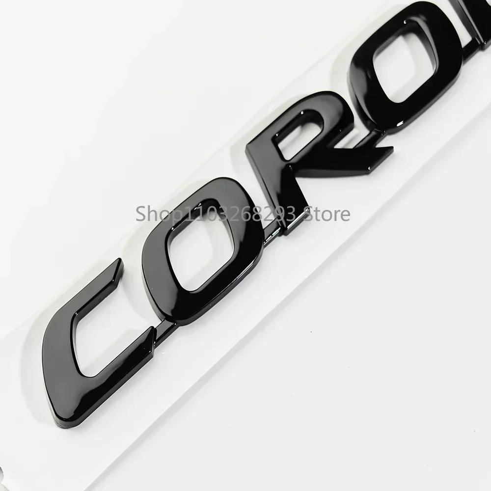 3D glossy black silver letters For  Corolla Trunk Emblem Badge Stickers  car accessories modified car sticker