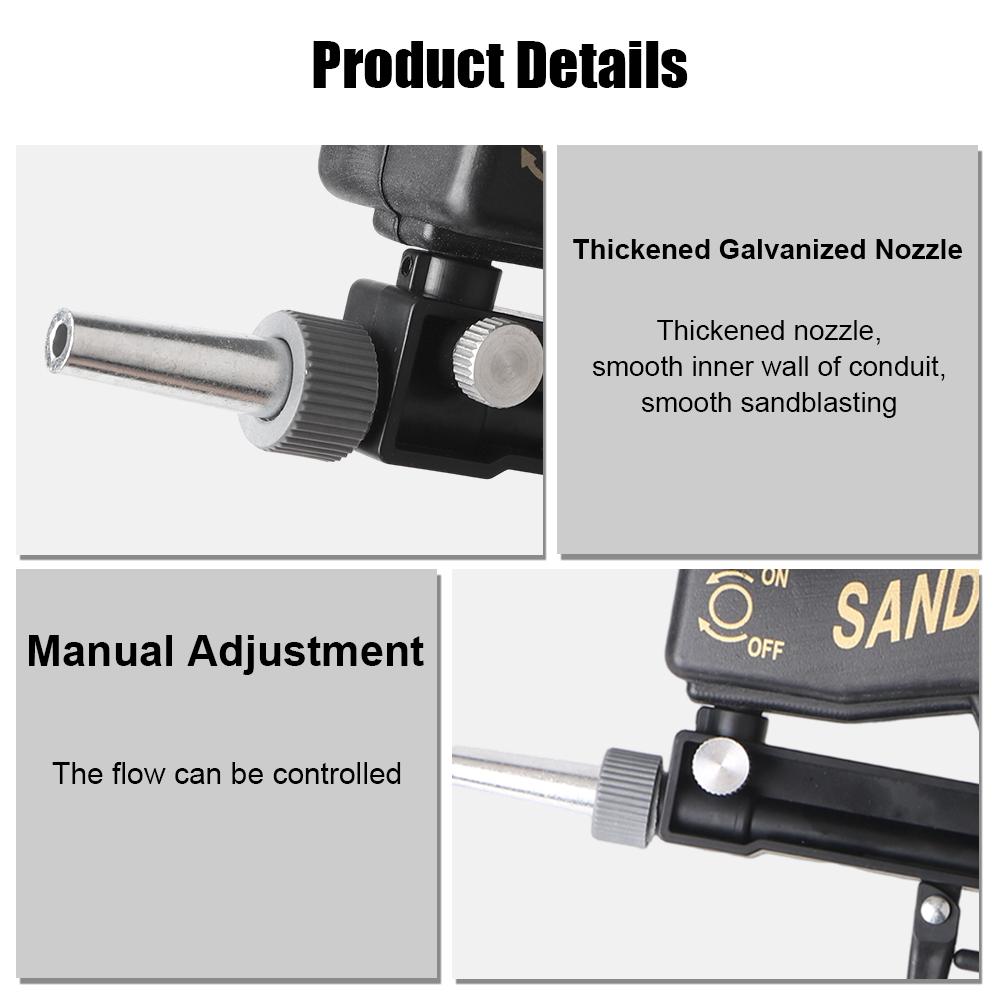 Pneumatisches Strahlpistolen-Set Pneumatisches Sandstrahlset Einstellbare Strahlmaschine Roststrahlgerät Schwerkraft-Sandstrahlpistole
