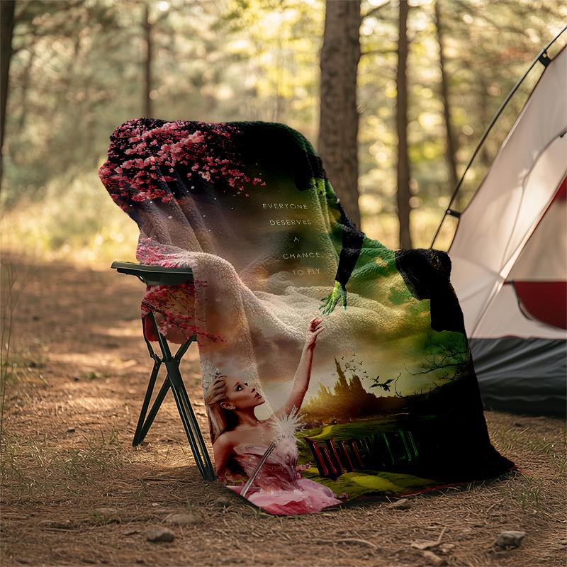 1pc The Wizard of Oz2 Theme Blanket - Digital Print, Polyester, Cozy for All Seasons, Perfect for Outdoor, Camping, and Travel