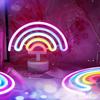 Colorful LED Neon Sign Nightlight with Base 3D Acrylic Rainbow-shaped Neon Light Battery USB Dual-use Creative LED Neon Lamp