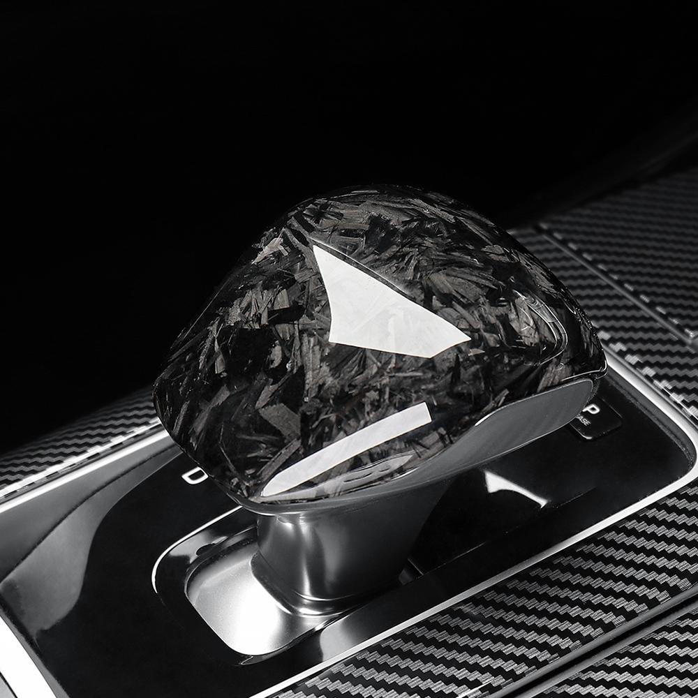 Real Carbon Fiber Car Knob Protector Auto Shift Gear Cover Trim For Kia Stinger 2018  2019 2020 2026 2026