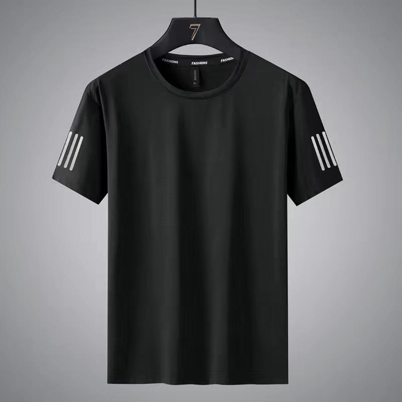 Summer Fashion Trend Drape Round Neck Men's Short-sleeved T-shirt Mesh Breathable Cool Feeling