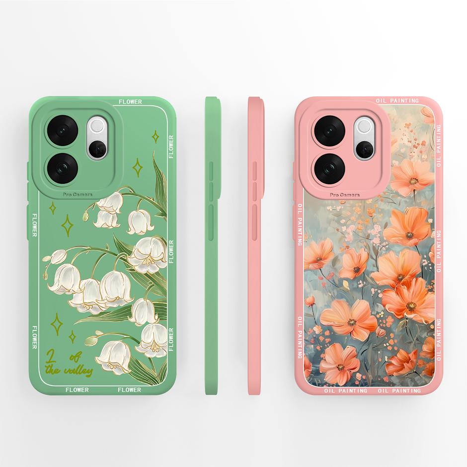 For VivoV70 V70Elite V70FE Case Love Heart Flower Dustproof Drop-Resistant Minimalist Protector For Vivo V70 FE Elite Capinha
