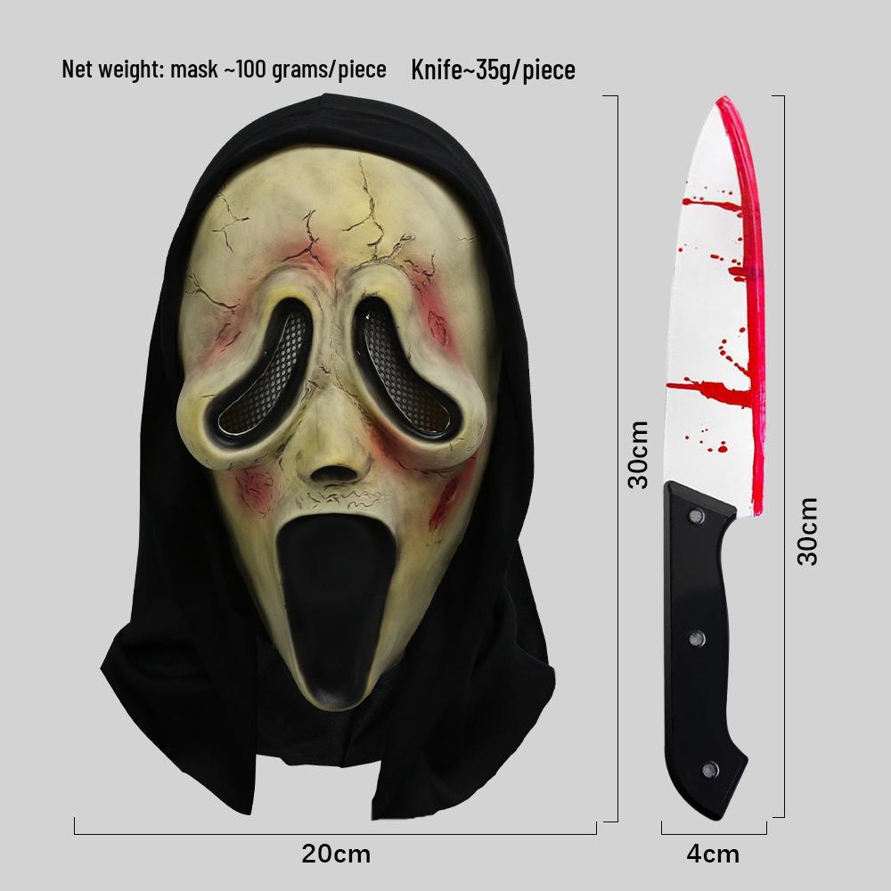 Маскарадная маска «Лицо призрака» для Хэллоуина, реквизит для вечеринки ужасов