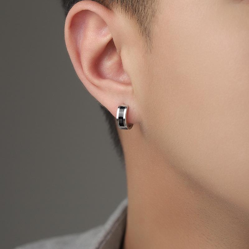 Men's Trendy Stud Earrings and Ear Hoops - European & American Hip Hop Style Ear Jewelry