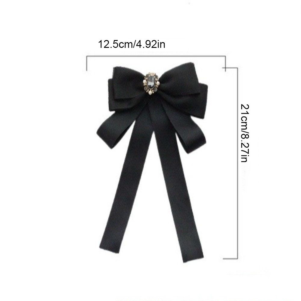 Sparkling Rhinestones Black Ribbon Pin Beads Multi-layer Funerals Memorial Pin Pin Pearl Ribbon Badge Brooch Men