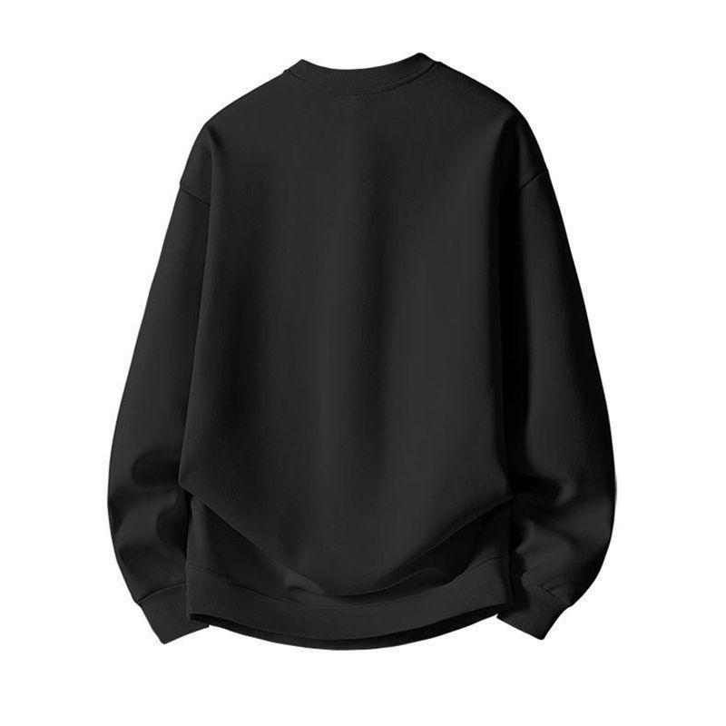 Large Size Crew Neck Sweater Men'S Spring And Autumn Loose And Thin Long-Sleeved Bottoming Top Plus Fat T-Shirt