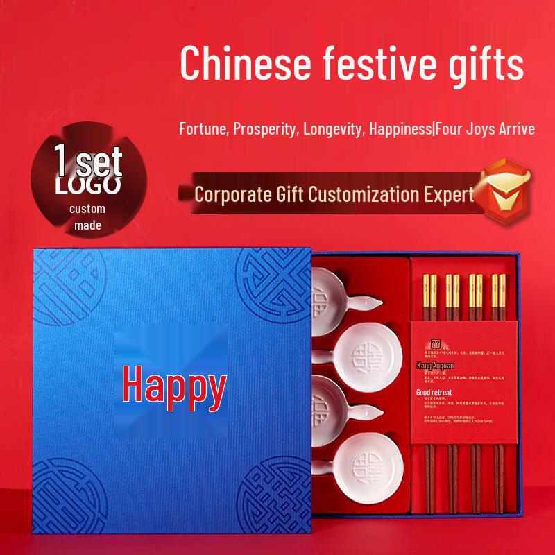 Набор китайских палочек и посуды из натурального дерева