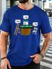 Unisex Funny Online Poker Cartoon Quote Graphic Cotton Short Sleeve Tee Crew Neck Soft Male Summer Casual Breathable Street Top