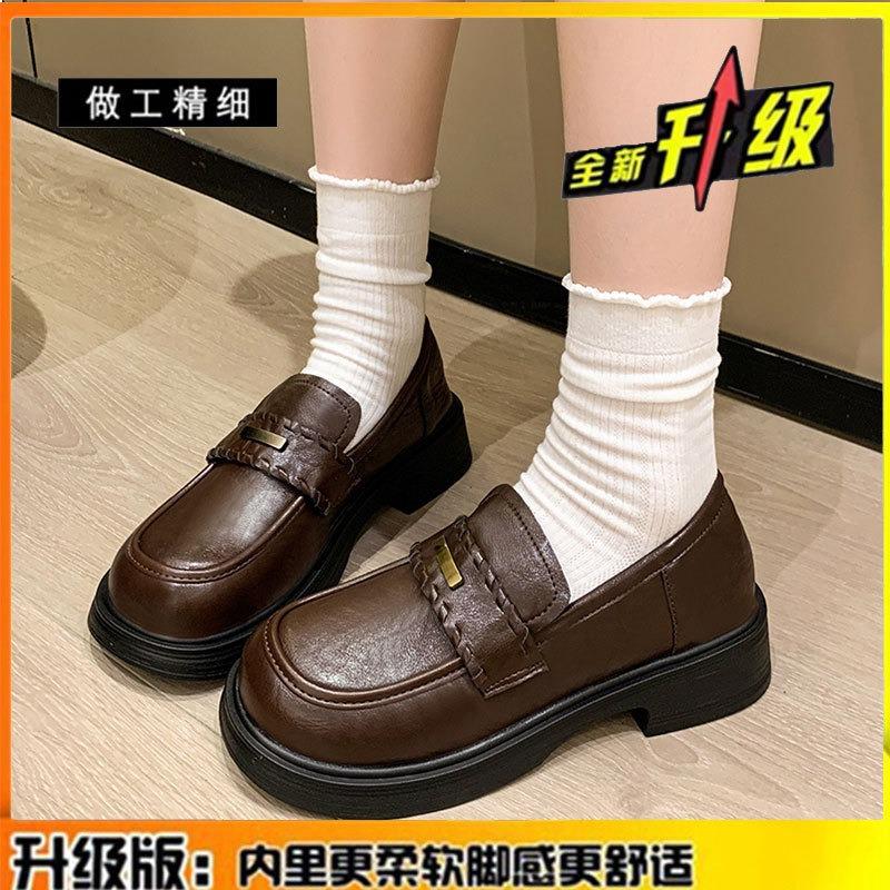 First layer cowhide small leather shoes women's autumn new women's shoes soft sole versatile single shoes