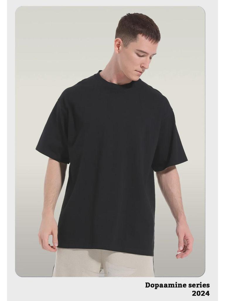 KITE Herr 300G Tung Bomull Lös Passform Amerikansk Stil T-Shirt - Kortärmad, Stor Storlek, Trendig Design