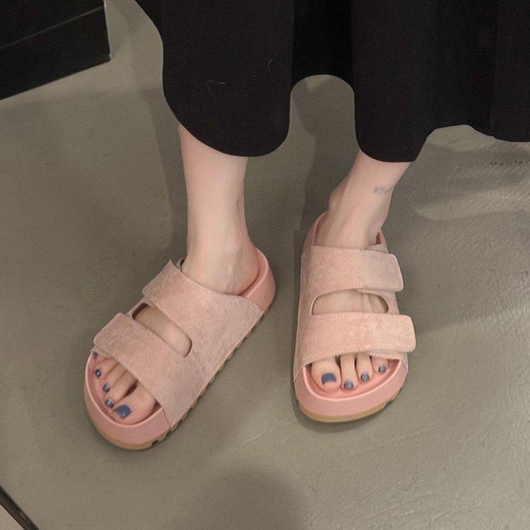 

Женские новые крутые шлепанцы на платформе, увеличивающей рост, женская летняя обувь, пляжные сандалии Boken на мягкой подошве 40