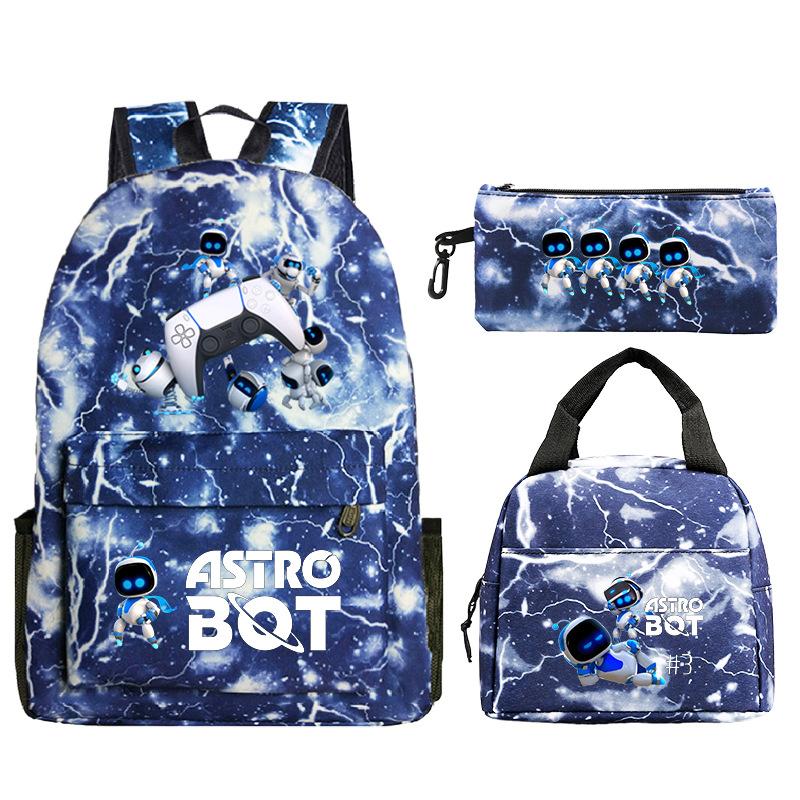 Neues Astro Bot Spiel Merchandise Druck Grund- und Sekundarschule Schultasche Außenhandel Freizeit Kinder Federmäppchen Lunchtasche