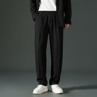 Men's Nine-point Pants Spring and Autumn Straight-leg Casual Pants Men's Drapey Wide-leg Versatile Fashionable Trousers