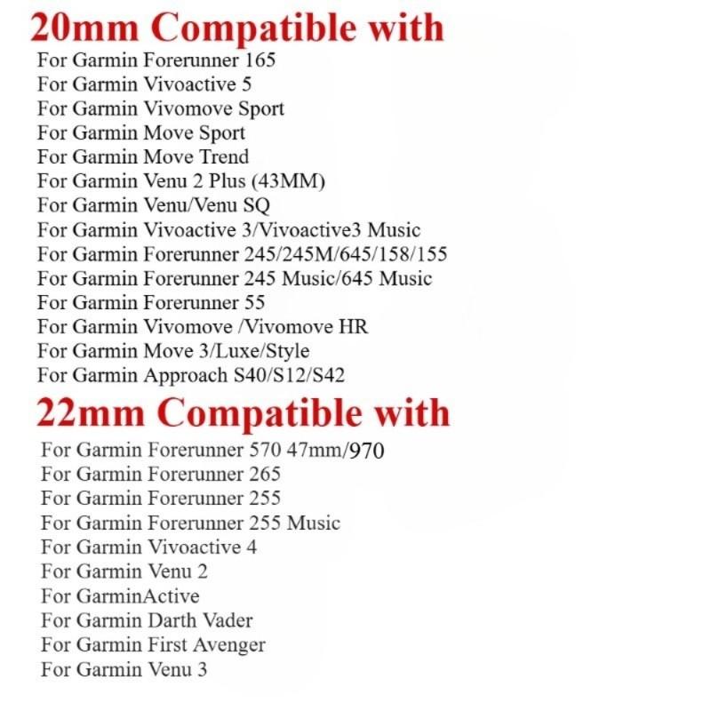 22/20mm Silicone Watchband for Garmin Vivoactive 6 5 Watch Band Forerunner 570 165 265 255 Bracelet
