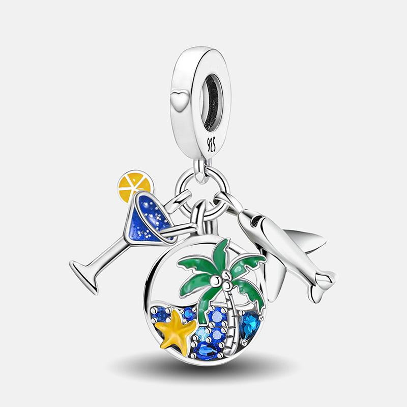 Copper Vacation Series Casual Seaside Pendant Bead Diy Bracelet Bangle Making Gift Of High Quality Fine Jewelry