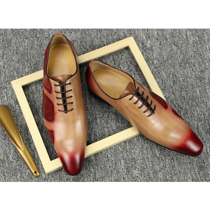 Fashion Lace Up Men Shoes Wedding Business Sapato Oxfords Genuine Leather Loafer Summer Casual  Footwear Social Luxury Office Dress Shoe