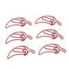 100 PCS Red Color Pepper Shaped Cute Decorative Paper Clip with Transparent Box for Office
