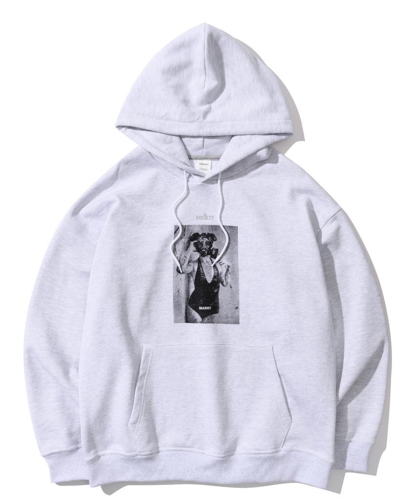 Printing Hoodie (White Grey)