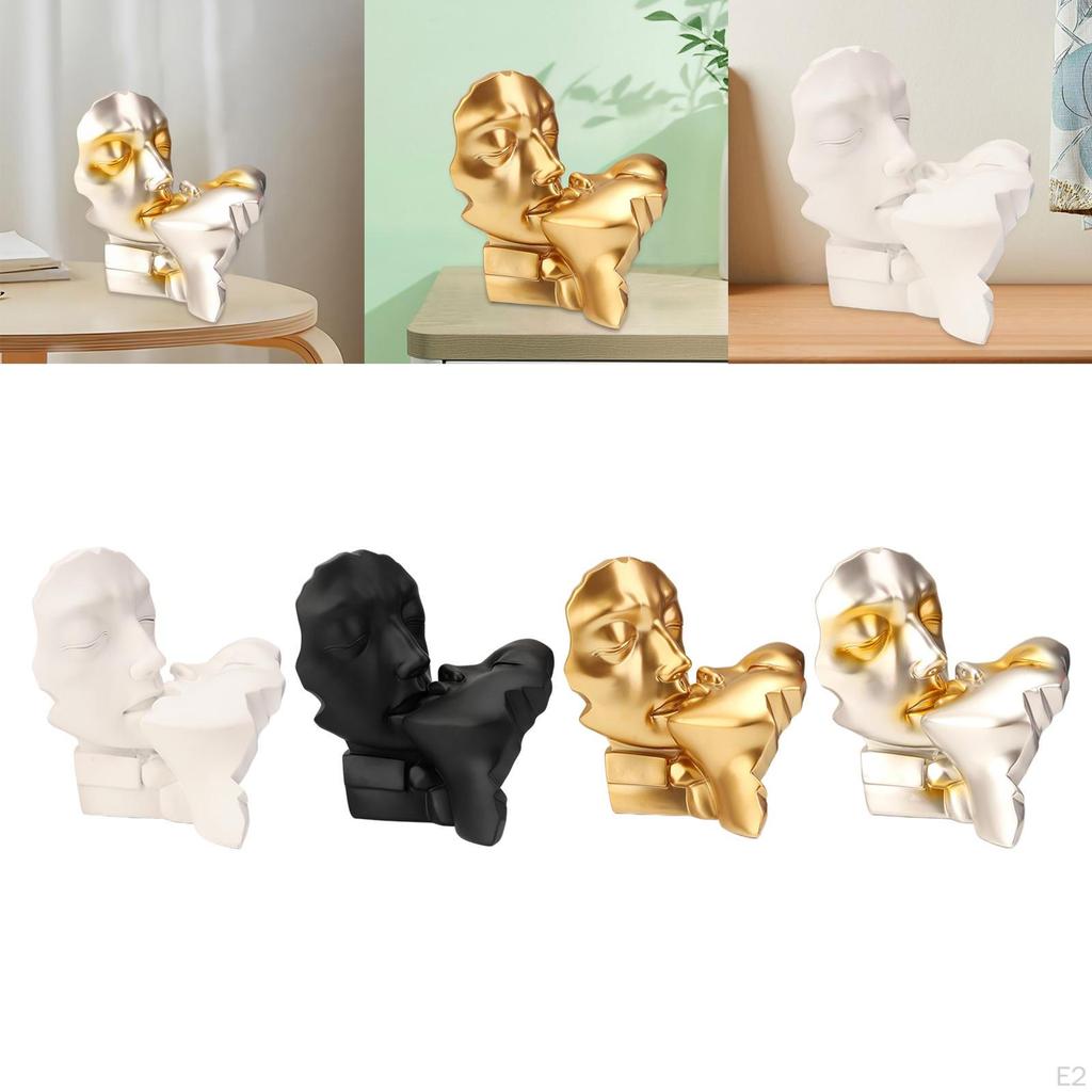 Carved Resin Sculpture Lovers Figurines Abstract Statue Collection Desktop Cabinet Housewarming