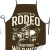 Retro Western Cowboy Rodeo Apron, US Traditional Wild West Style, Equestrian Print