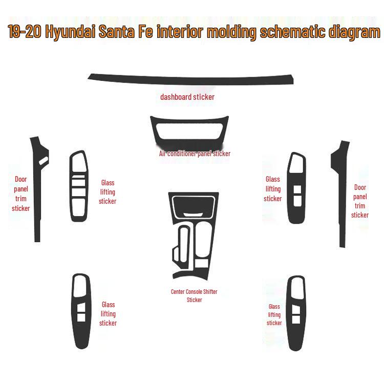 Starry Sky Gear Sticker for 19-20 Hyundai Santa Fe Consoles