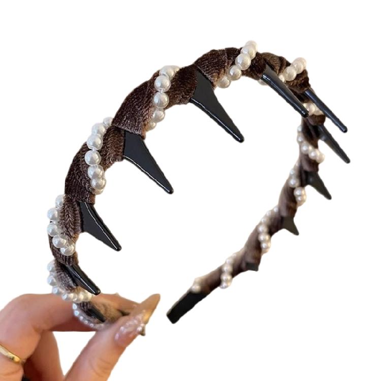 Artificial Crystals Decorated Velvets Headbands Glittering Waving Design Comfortable Hair Accessory For Women Girls