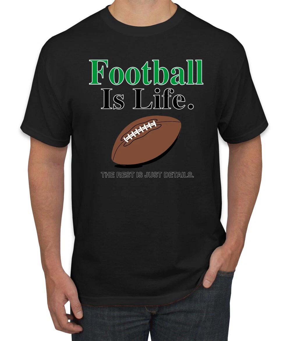 Football is Life Retro 90s Throwback Athlete Player Men Sports T- Shirt 2XL