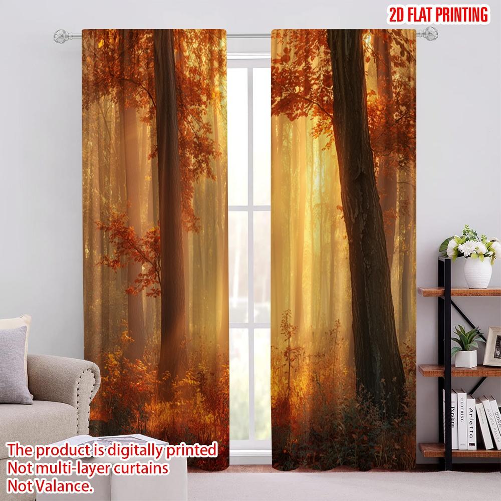 

2pcs,2D plane printing Minimalist Curtains Autumn Radiance Polyester (without rod) Gifts Ldeal for Bedroom Office Kitchen Living 52.50 × 116.00 cm 2 pcs