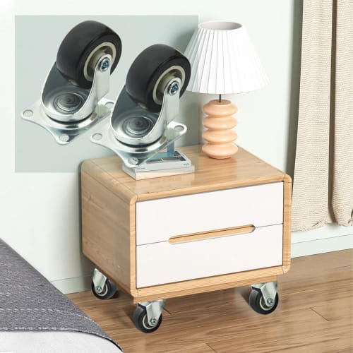 WMYCONGCONG Swivel Casters, 38mm, 1.46-inch Wheel Diameter, Set of 8, 360-Degree Rotation, Quiet, Swivel Casters with Bearings (Rotating)