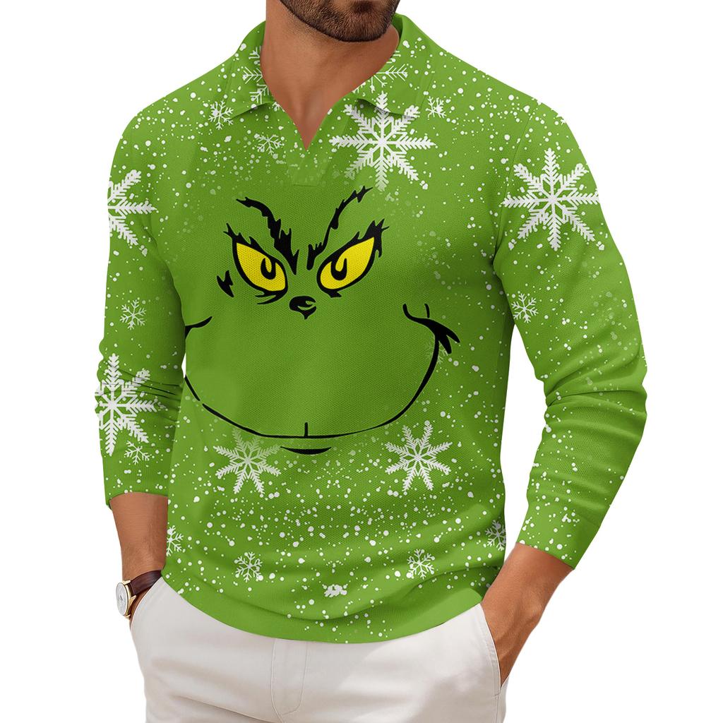 Men's Casual Collared Long-Sleeve Knit Base Layer Top