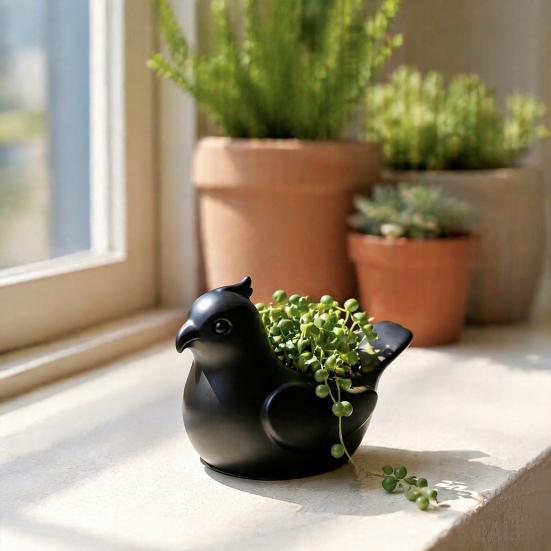 Small Modern Style Flowerpot Bird Shape Flowerpot, Handheld Size Durable PLA Flower Pot, Healing Mini Desktop Planter 3D Printed Creative Planter, for
