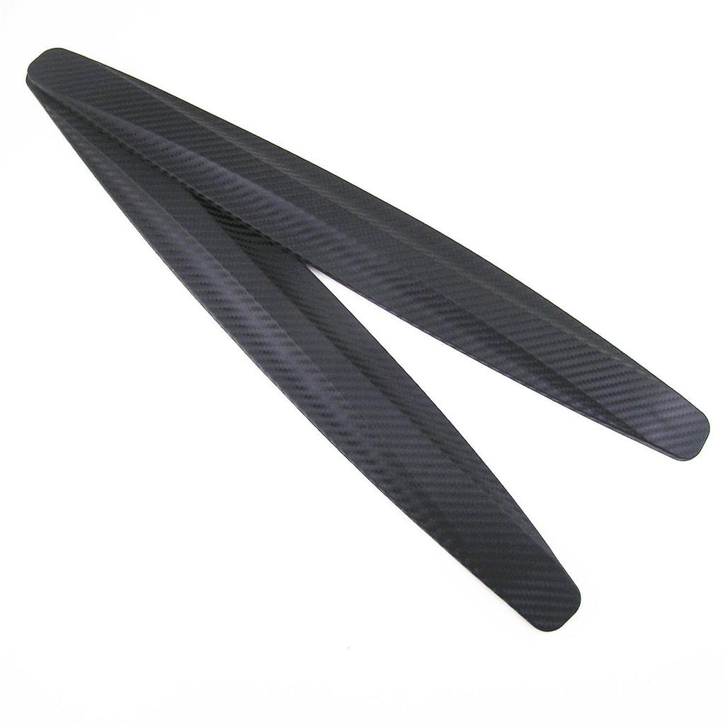 2x Black Carbon Fiber Texture Anti-rub Protector Car SUV Bumper Edge Guard Strip