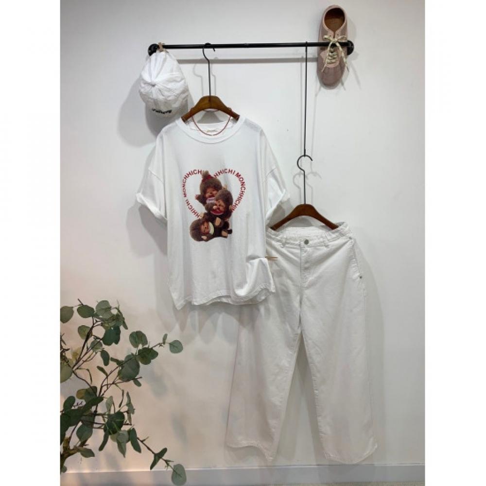 C S In The Room ChiChi prInTIng leTTerIng overSized T ShirT 3ColorS