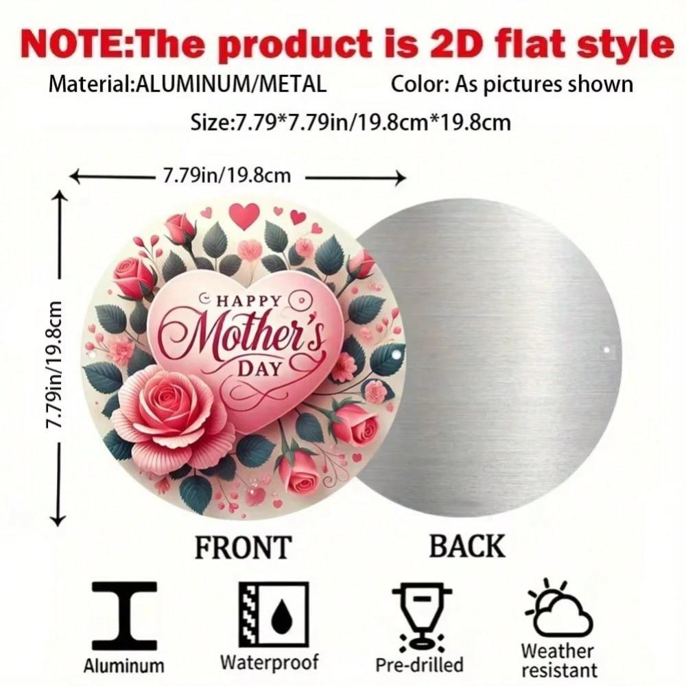 Vintage Metal Round Floral Wall Art Sign for Home Decor Birthday Gift